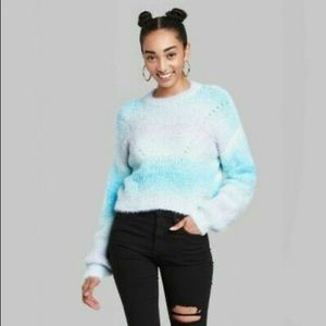 ⭐️ NWT Spacedye Crewneck Pullover Sweater - Wild Fable Blue & Pink size SMALL